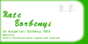 mate borbenyi business card